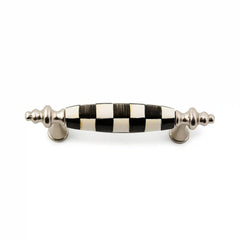 Violet Check Brass Drawer Pull