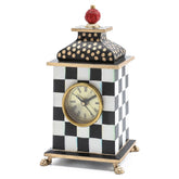 Mocha Check Desk Clock