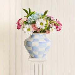 Violet Check Large Vase
