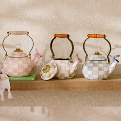 White Flower Market Whistling Tea Kettle