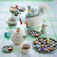 Rosy Check Appetizer Plates, Set of 4