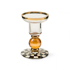 Rosy Check Large Glass Candlestick