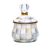 Violet Check Lidded Sugar Bowl