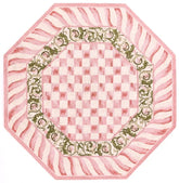 Rosy Check 6' Octagon Rug