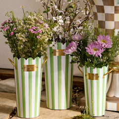 Violet Stripe Flower Buckets, Set of 3