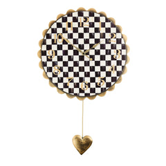 Rosy Check Heart Pendant Clock