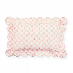 Courtly Check Reversible Scalloped Throw Pillow