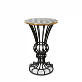 Rosy Check Pedestal Accent Table