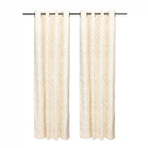 Mocha Check 84" Grommet Curtain Panel