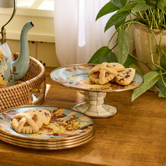 Wild Rose Slate Small Pedestal Platter