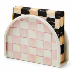 Emerald Check Enamel Napkin Holder