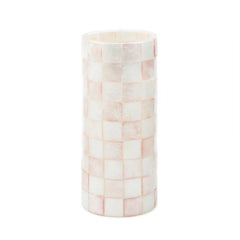 Violet Check Capiz Small Vase