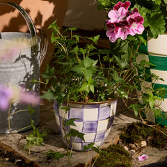 Emerald Check Large Flower Pot