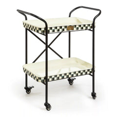 Rosy Check 3-Tier Kitchen Cart