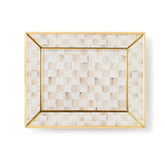 Mocha Check Small Glass Tray