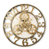 Mocha Check Large Farmhouse Wall Clock