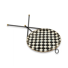 Sterling Check Enamel Tilt Accent Table