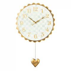 Courtly Check Heart Pendant Wall Clock
