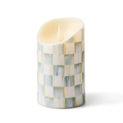 Sterling Check Flicker 9" Pillar Candle