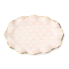 Mocha Check Ceramic Large Serving Platter