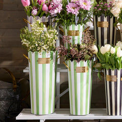 Courtly Stripe Flower Buckets, Set of 3