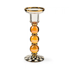 Rosy Check Small Glass Candlestick