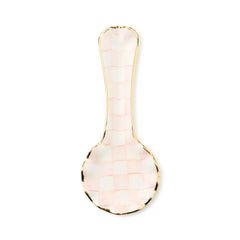 Violet Check Ceramic Spoon Rest