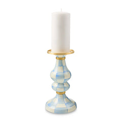Violet Check Large Pillar Candlestick