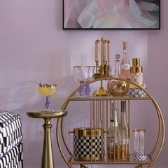 Violet Check Wine Glass