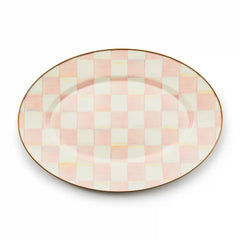 Mocha Check Large Oval Platter