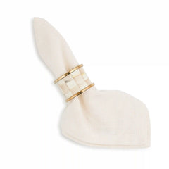 Mocha Check Napkin Rings, Set of 4
