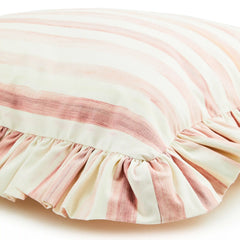Rosy Check Ruffle Throw Pillow