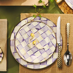 Violet Check Dinner Plate