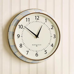 Mocha Check School Wall Clock