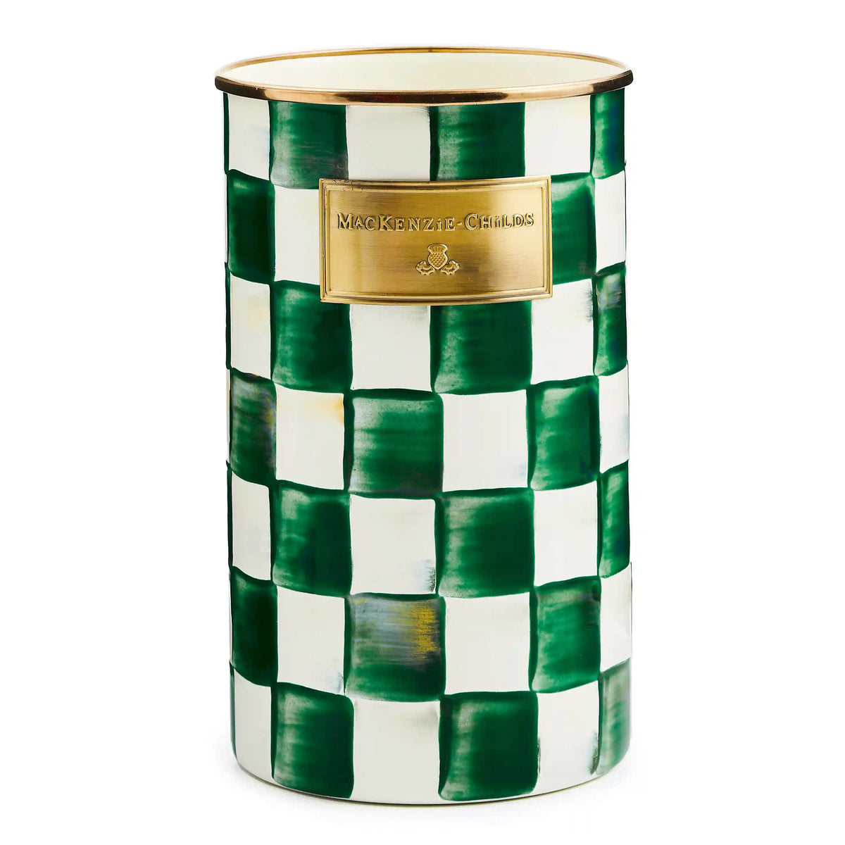 Violet Check Utensil Holder