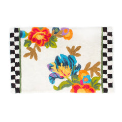 Black Flower Market Standard Bath Rug