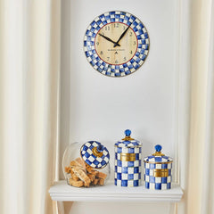 Violet Check Wall Clock