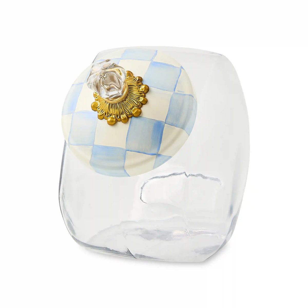 Cookie Jar with Emerald Check Lid