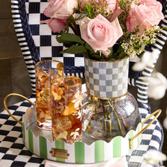 Rosy Stripe Serving Trays, Set of 2
