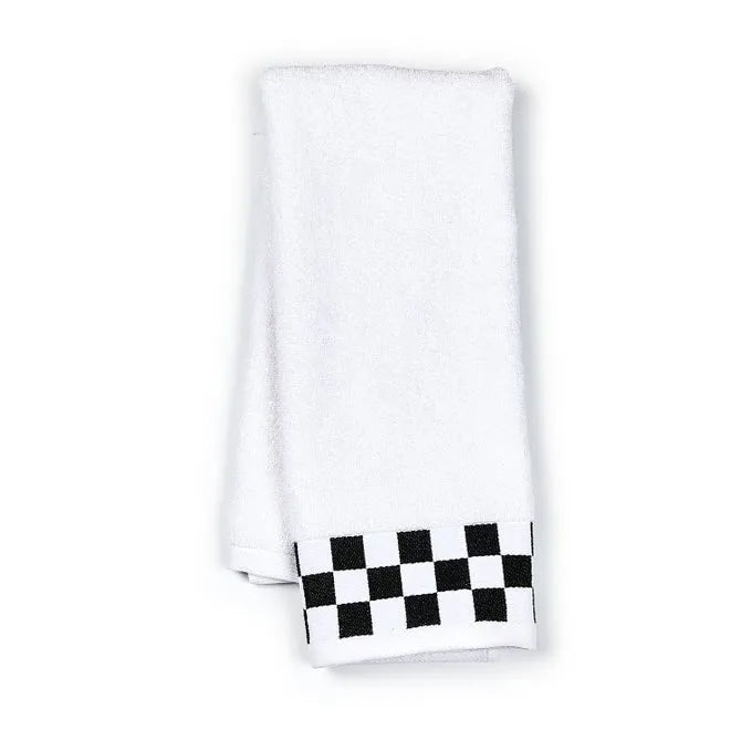 Hand Towel with Black Check Border