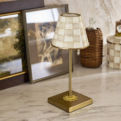 Violet Check LED Rechargeable Cafe Table Lamp