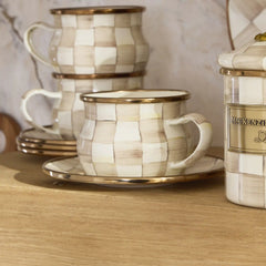 Mocha Check Saucer
