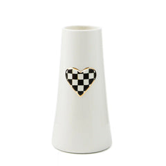 Rosy Check Heart Bud Vase