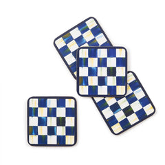 Courtly Checked Cork Back Coasters, Set of 4
