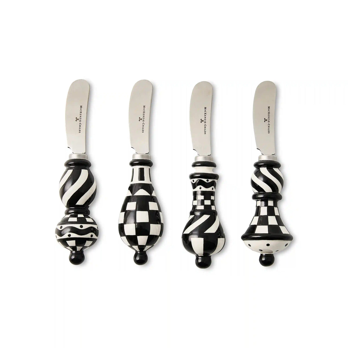 Rosy Check Party Spreaders, Set of 4