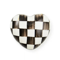 Violet Check Heart Knob