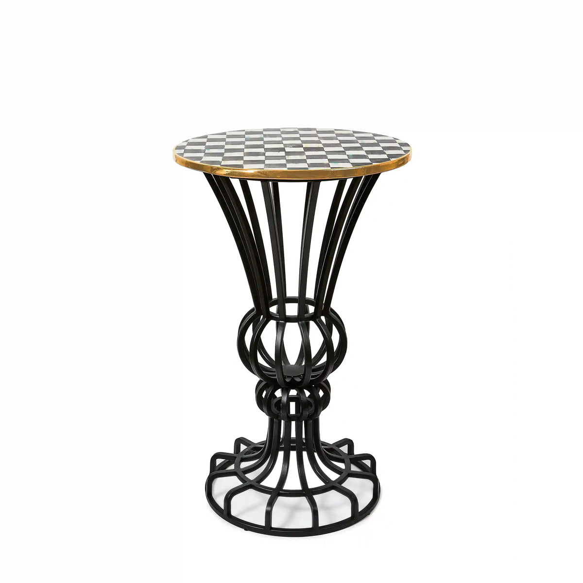 Rosy Check Pedestal Accent Table