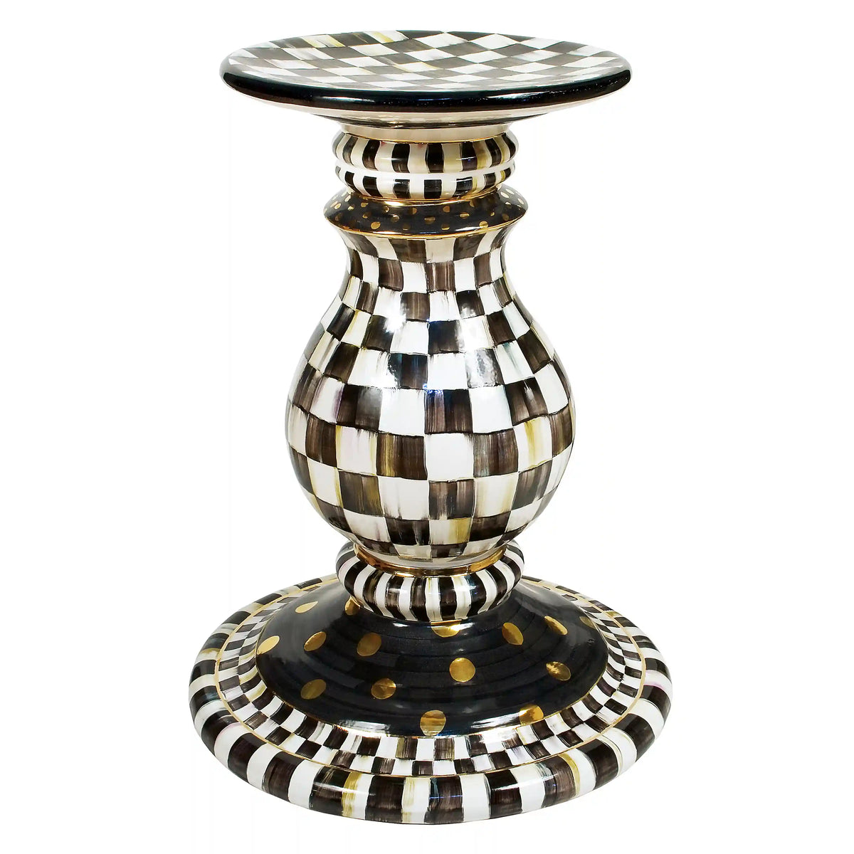 Mocha Check Ceramic Pedestal Table Base