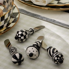 Mocha Check Party Spreaders, Set of 4