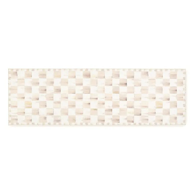 Mocha Checkered 2'6" x 8' Washable Runner
